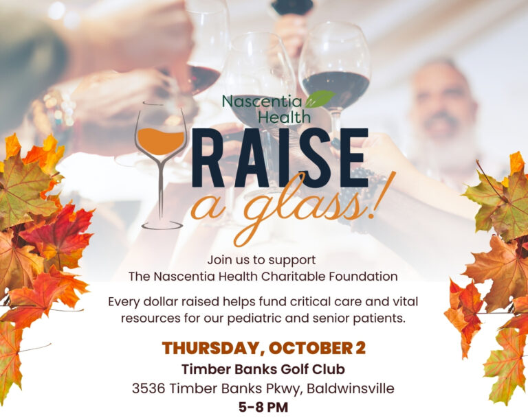 Nascentia Health to Host 13th Annual “Raise a Glass” Fundraiser to Support Pediatric & Senior Patients