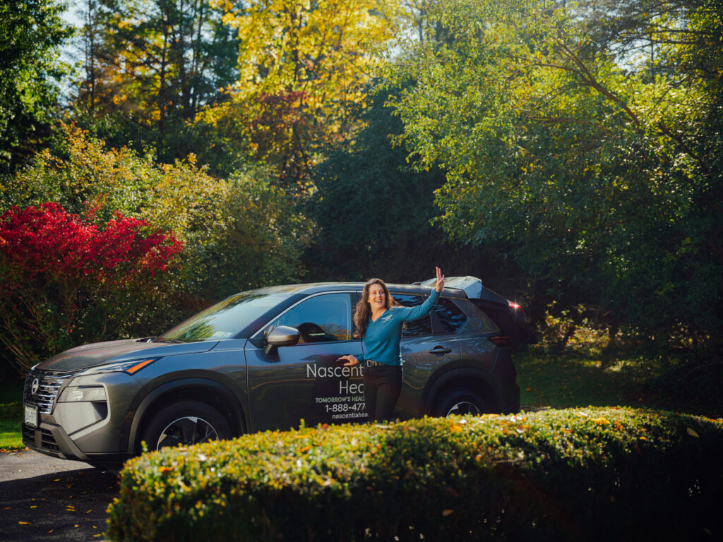 Home care staff traveling with Nascentia provided vehicle to patient visit in community